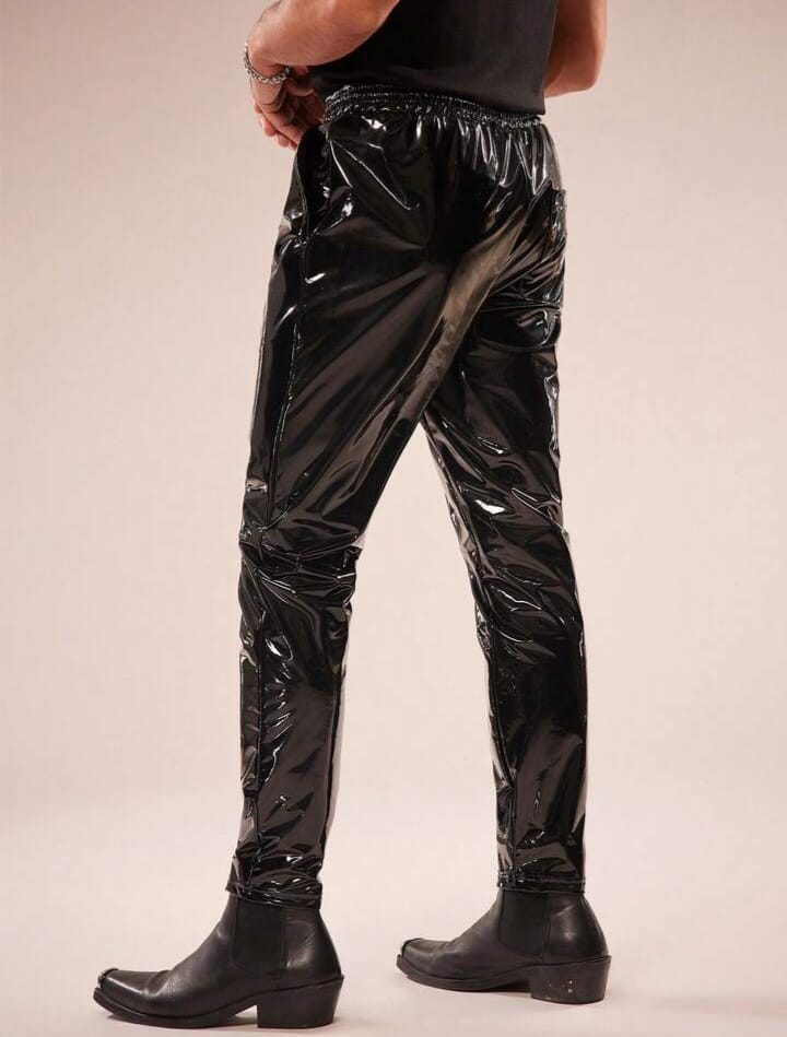Men's Holographic Drawstring Waist Trousers